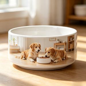 Bol pour animaux de compagnie en céramique imperméable avec glaçure lisse, facile à nettoyer - Product Image 4