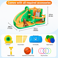 Structure de jeu gonflable pour enfants en tissu Oxford robuste avec filet de sécurité, contrôle qualité strict en usine, toboggan aquatique pour enfants