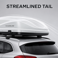 Boîtes de toit pour voiture YYD OVERLAND 650L, boîte de transport de toit rigide, ouverture double latérale, étanche, fixation par boulons en U, PMMA ASA ABS, SUV, berline
