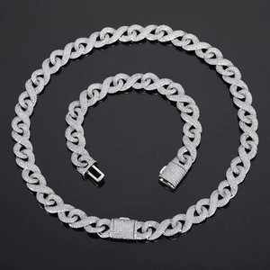 Collane con Diamanti Moissanite VVS in Argento Sterling 925, Catena Infinita Stile Hip Hop Cuban Link, 9mm/12mm/14mm - Product Image 2