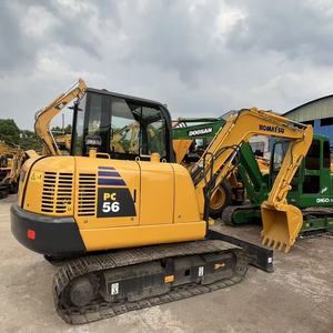 Excavatrice Komatsu PC56-7 d'occasion, 5,3 tonnes, mini-excavatrice PC56-7, excavatrice sur chenilles hydraulique, d'origine japonaise, faible nombre d'heures de fonctionnement. - Product Image 1