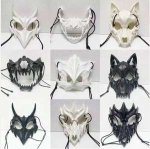 Máscara de Halloween para festas cosplay, máscara de máscaras de plástico unissex com desenho de fantasma de terror assustador e anônimo - Product Image 3
