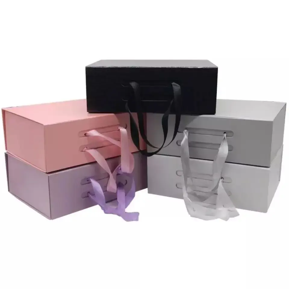 Saco de papel tipo caixa de luxo e caixas de presente para roupas embalagens com caixa de presente de papel para compras de presente personalizado por atacado