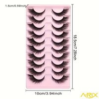 A-RIX 8D Glamour Cat Eye Lashes 16mm Aspecto Natural Hechas a Mano Pestañas Aladas Voluminosas 10 Pares Paquete Económico Venta al por Mayor Marca Privada