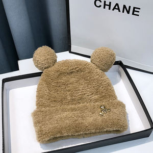 Gorro de Punto con Orejas de Oso de Dibujos Animados, Estilo Nuevo, Precio al por Mayor, para Mujer, Otoño Invierno, Gorro de Lana Tejido - Product Image 5