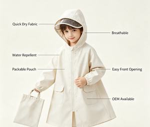 Giacca Antipioggia per Bambini con Cappuccio in Poliestere, Visiera Trasparente, Impermeabile 10000mm, Leggera e Traspirante, per Esterni, OEM - Product Image 6