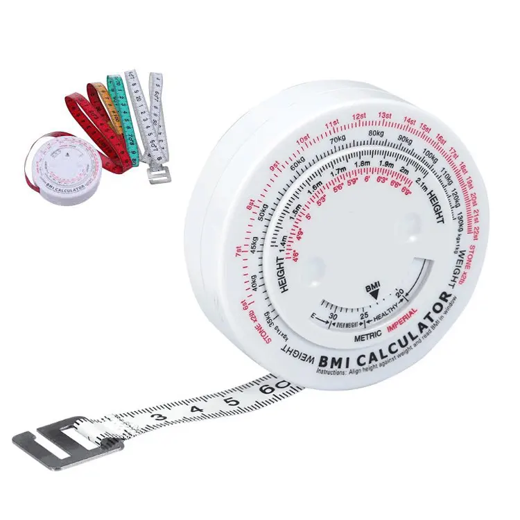 Retractable 150cm Body Mass Index BMI Calculator For Diet Weight Loss BMI Measuring Tape