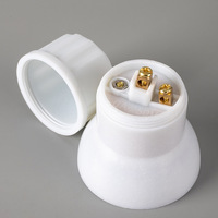 Douille de lampe E27 en gros, garantie 2 ans, qualité garantie, support d'éclairage en plastique blanc à embout trompette