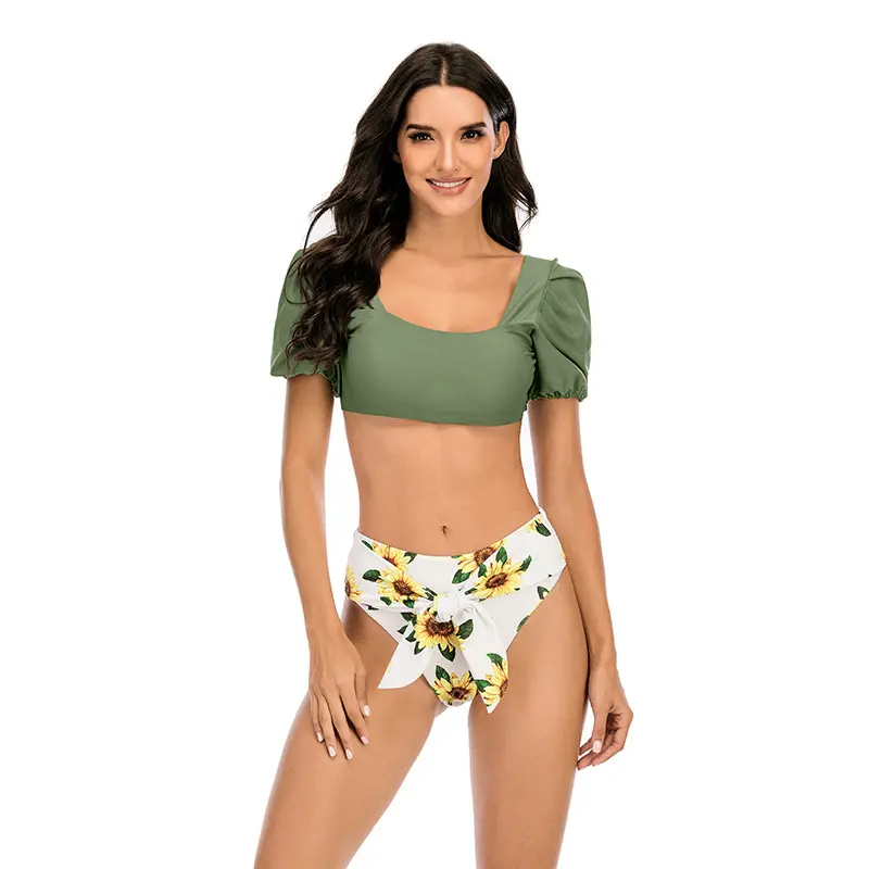 Conjunto de Bikini con lazo para mujer, traje de baño de dos piezas con lazo, para playa, soporte para adultos, 1 unidad