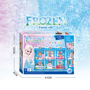 119ชิ้น + วิลล่าพลาสติกสีฟ้าสองชั้นพร้อมตุ๊กตาขนาด3นิ้วและเฟอร์นิเจอร์สำหรับเด็กของเล่นก่อสร้าง DIY - Product Image 4