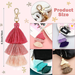 <span class=keywords><strong>Porte</strong></span>-clés bohème à pompons, breloque pour sacs à main, pendentif pour sac, cadeau, pompons tissés à trois couches, <span class=keywords><strong>porte</strong></span>-clés <span class=keywords><strong>macramé</strong></span> <span class=keywords><strong>arc</strong></span>-<span class=keywords><strong>en</strong></span>-<span class=keywords><strong>ciel</strong></span> style bohème - Product Image 5