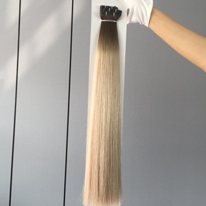 Extensiones de Cabello Humano Eslavo Europeo, Trama a Máquina, Cabello Virgen, Lujosas, Suaves, de Color Claro, Listas para Teñir, Decolorar, Sin Caída - Product Image 5