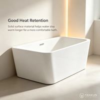 Baignoire autoportante en acrylique avec panneau de commande intelligent, chauffage à température constante, massage à bulles, baignoire pour adultes