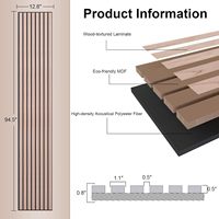 Panneau mural en bois à lattes en PVC MDF HDF Placage bois Décoration intérieure Panneau acoustique Akupanel