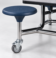 Table à manger portable moderne pour 12 personnes, pour hôpitaux, écoles, cafétérias, pieds chromés, plateau en MDF de 18 mm, garantie de 15 ans