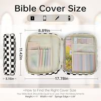 Tas Jinjing Alkitab Mewah Bahan Korduroi Grosir, Penutup Ritsleting, Set Tas Jinjing Katun Berlapis, Penyimpanan Multifungsi Kustom