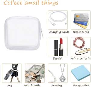 Nueva Bolsa de Aseo Transparente Pequeña de PVC Impermeable con Cremallera Reciclable para Monedas, Joyas y Camping para Mujer - Product Image 2