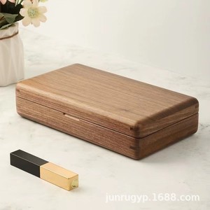 Black Walnut Solid Wood Jewelry Box Rectangle Earring <b>Ring</b> Necklace <b>Storage</b> Wooden Box Jewelry Packaging - Product Image 4