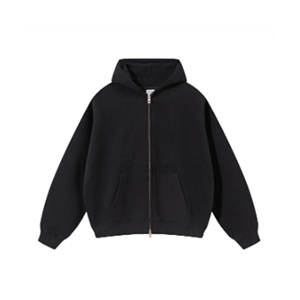 Chaqueta Bomber Unisex de Lana para Invierno, con Forro de Lana, Cierre de Doble Vía, Color Liso, Ecológica, con Capucha Tejida - Product Image 2