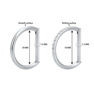 G23 Titan <span class=keywords><strong>Piercing</strong></span> Mũi Vòng D Hình Dạng Phân Khúc Vòng clicke Đồ Trang Sức CZ Mũi Bông Tai Môi Cho Phụ Nữ Nửa Vòng Sụn - Product Image 5