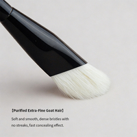 Pinceau correcteur oblique en poils de chèvre pour fond de teint liquide et crème contour des yeux – Pinceau de maquillage végétalien pour estomper les imperfections – Offre spéciale