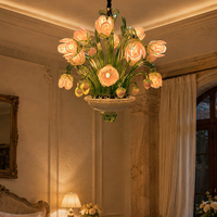 Lustre en verre de style Murano, lampe d'art faite à la main pour la décoration de plafond résidentiel