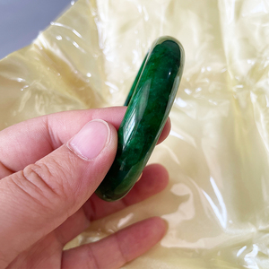 Brazalete de jade chino absolutamente natural, Jadeíta verde completo para mujer, caja de joyería, regalo con certificado - Product Image 4