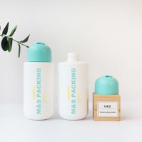 Bouteille de lotion cylindrique HDPE douce au toucher de 250ml avec capuchon supérieur à disque pour le soin des cheveux de la salle de bain
