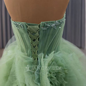 Jancember 241135 Chic Sweetheart Ruffle Tulle Fabric Vestidos de noche para mujeres - Product Image 6