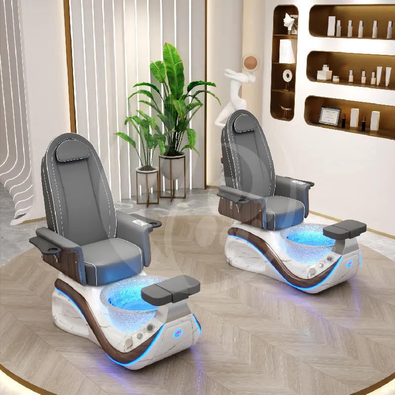 Wholesale modern foot massage chair for pedicure and manicure electric reclinable nail spa chair salon furniture