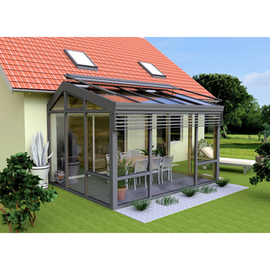 Véranda en aluminium et verre avec toit rétractable anti-UV et imperméable - Product Image 2