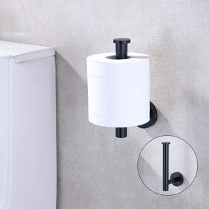 Accesorios <span class=keywords><strong>de</strong></span> Baño para Montar en la Pared, Portarrollos <span class=keywords><strong>de</strong></span> <span class=keywords><strong>Papel</strong></span> Higiénico Independiente, <span class=keywords><strong>de</strong></span> Acero Inoxidable, Adhesivo, Negro - Product Image 3