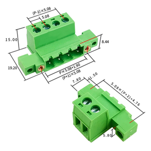 5.08mm Pitch Double Flange Through-Wall Header - Solderless In-Line <b>Terminal</b> Block - Product Image 2