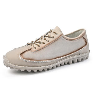 Chaussures décontractées pour hommes en cuir véritable à semelle souple, style rétro, basses, à lacets, pour la conduite et les loisirs – Meilleures ventes - Product Image 1