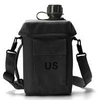 Pot de chasse en plein air bouteille à boire grande capacité 2L Camouflage carré en plastique tactique sac à dos bouteille d'eau
