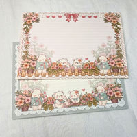 Bloc-notes floral B5 motif ours mignon, bloc-notes ligné détachable, bloc-notes Kawaii pour journal étudiant, papeterie de bureau