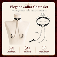 Collier de chasteté réglable en cuir avec pinces à tétons et chaîne, jouets sexuels SM pour femmes, couples, jeux pour adultes
