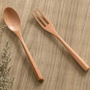 Juego de cubiertos de madera de nuevo estilo, cuchara y tenedor de dos piezas, juego de cubiertos domésticos para Fideos, postres, aperitivos, cubiertos naturales reutilizables - Product Image 5