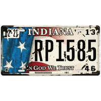 Carteles de chapa Retro Vintage decorativos de 15*30cm, placa de matrícula impresa en relieve, póster de Metal para garaje de coche con precio de fábrica
