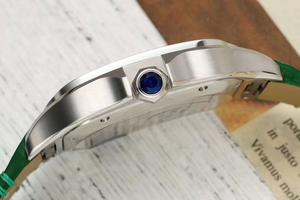 Reloj Mecánico de Moda, Relojes con Correa de Cuero Resistentes al Agua, Reloj de Diseñador Famoso de Alta Calidad, Reloj con Esfera Redonda Verde, Cartieres - Product Image 5