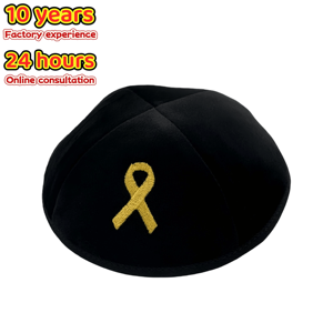Yihaoyi propre <span class=keywords><strong>vente</strong></span> directe d'usine Kippah personnalisé Yarmulkes Judaica chapeau avec broderie personnalisée impression Logo pour un usage quotidien - Product Image 2