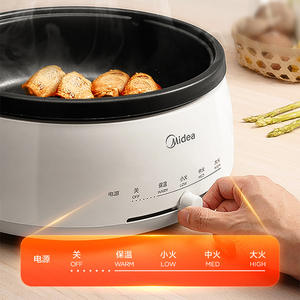 Sartén Eléctrica Midea de 4L, Redonda, Antiadherente, Multifuncional, Desmontable y Lavable - Product Image 3