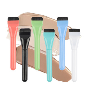 Flat Makeup Brush Ultra Thin Straight Flat Head Plastic Handle Soft Synthetic Bristles Low Powder Pickup Face Tool - Product Image 2