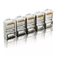 Connecteur réseau Cat6 prix usine 8P8C prise RJ45 plaquée or en cristal blindé pour ordinateur connecteur RJ45 de haute qualité