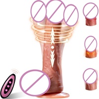 Beheizbarer Ferngesteuerter Lustvoller Anal- und Vaginal-Silikon-Dildo Vibrator Thruster Sexspielzeug für Erwachsene Spielzeug für Frauen