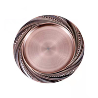 Assiettes de présentation de mariage rondes de 12 pouces en acier inoxydable, écologiques, avec motif spirale végétale en cuivre rose doré de luxe, de la marque Server Ware