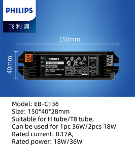 Balastro electrónico <span class=keywords><strong>Philips</strong></span> T8 H para tubos fluorescentes EB-C 118/136/236 18W 36W, balastro para lámparas de esterilización UVC - Product Image 4