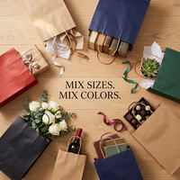 Sacs shopping en papier kraft avec logo personnalisé, sacs cadeaux en papier personnalisés, sacs alimentaires en papier kraft, fourniture directe d'usine