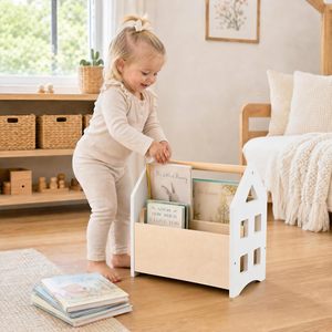 Estante de Libros Decorativo de Madera con Asas, Fácil de Instalar, para Habitaciones Infantiles, Salas de Juego, Diseño Montessori, Mantiene los Libros Organizados - Product Image 2
