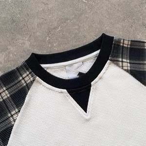 Wholesale Custom logo <b>Waffle</b> OEM Men's Plaid LongSleeve Thermal Long Sleeve <b>Shirt</b> - Product Image 2